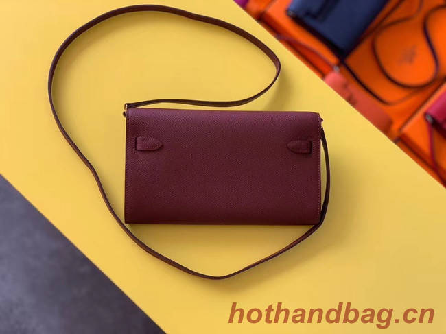 Hermes Original kelly espom leather to go woc Bag H4087 Burgundy