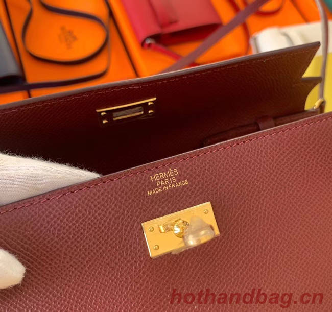 Hermes Original kelly espom leather to go woc Bag H4087 Burgundy