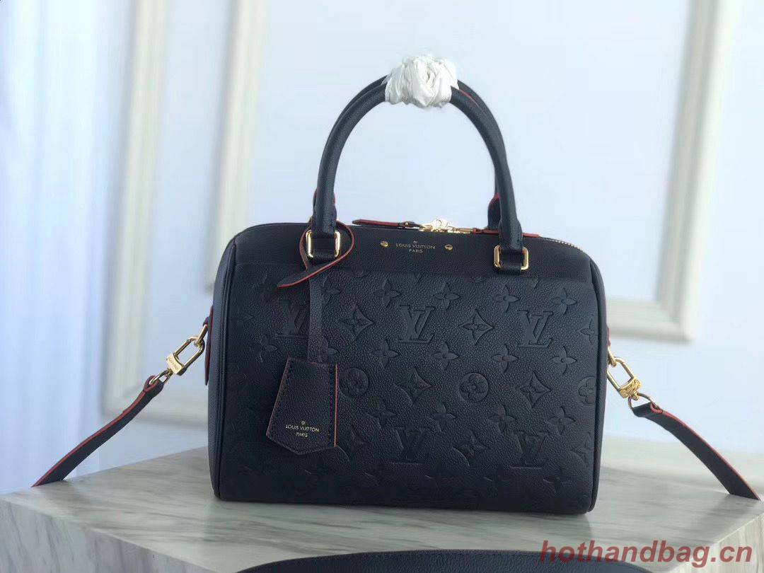 Louis vuitton original leather SPEEDY 25 Monogram Empreinte M43501 dark blue