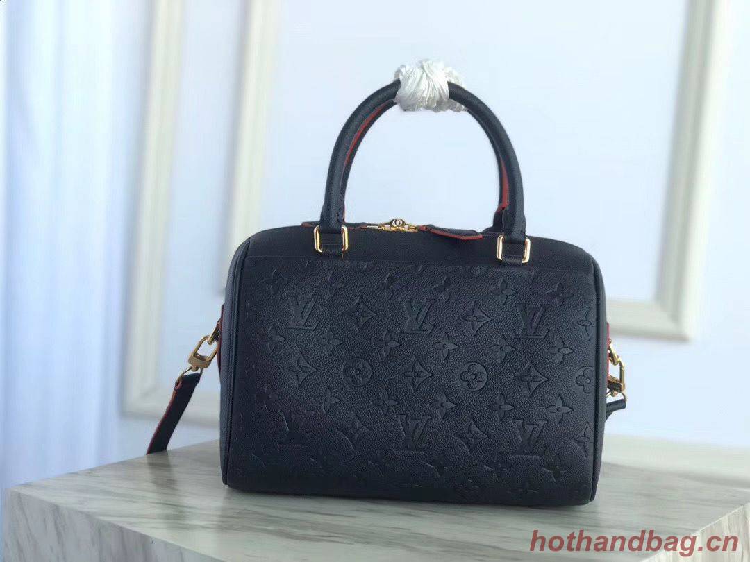 Louis vuitton original leather SPEEDY 25 Monogram Empreinte M43501 dark blue