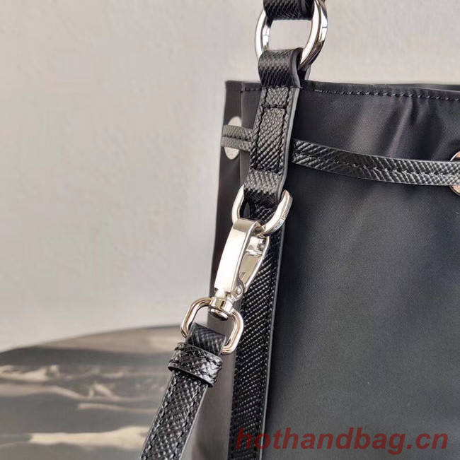 Prada Saffiano leather mini shoulder bag 1BE055 black