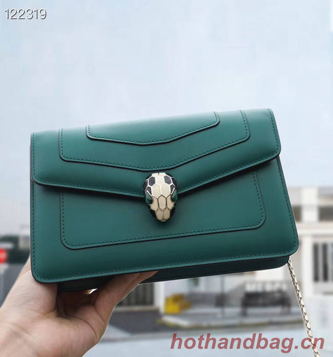 Bvlgari Serpenti Forever leather small crossbody bag 28090 Emerald