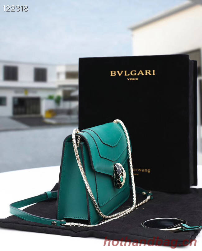 Bvlgari Serpenti Forever leather small crossbody bag 28090 Emerald