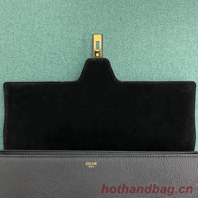 Celine LARGE SOFT 16 BAG IN SUPPLE GRAINED CALFSKIN 194043 BLACK 