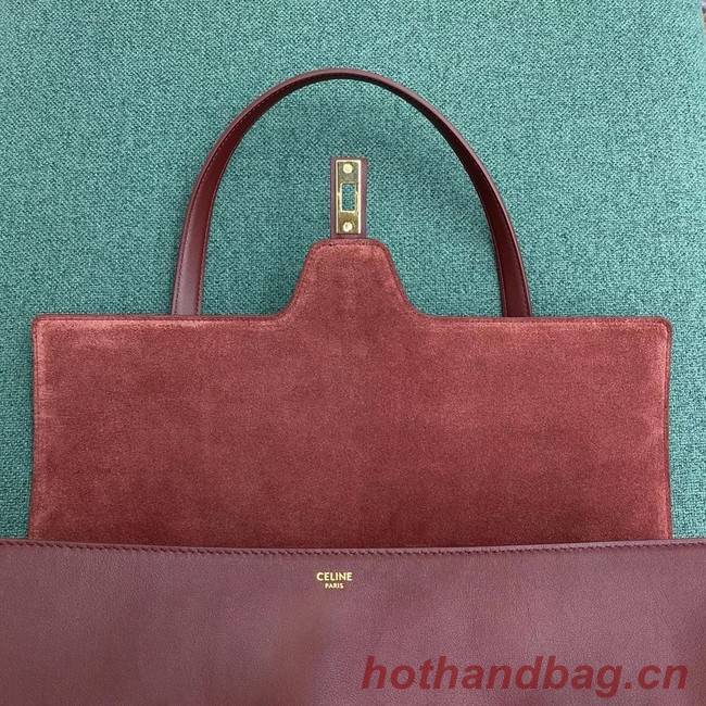 Celine LARGE SOFT 16 BAG IN SUPPLE GRAINED CALFSKIN 194043 Burgundy