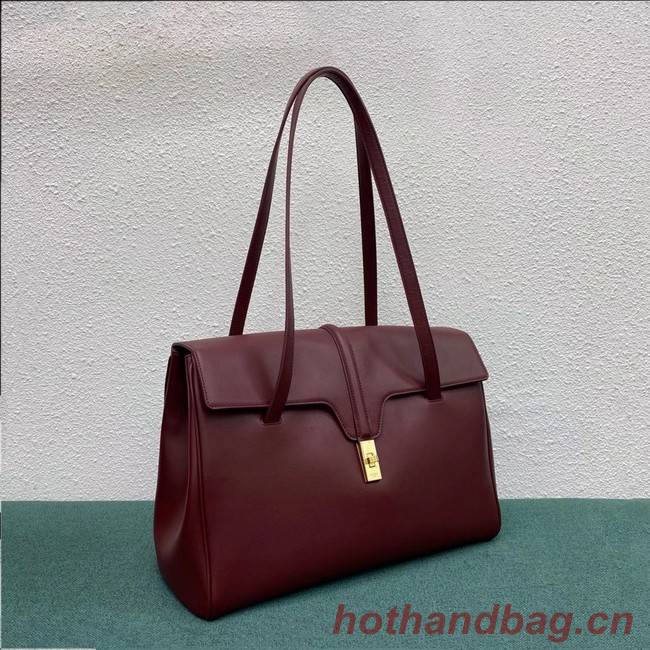 Celine LARGE SOFT 16 BAG IN SUPPLE GRAINED CALFSKIN 194043 Burgundy