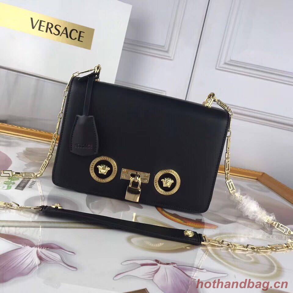 Versace Calfskin Leather Shoulder Bag VS199 Black