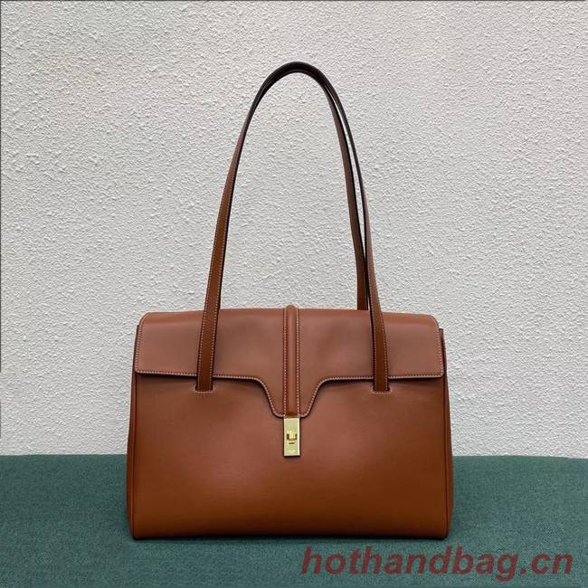 Celine LARGE SOFT 16 BAG IN SUPPLE GRAINED CALFSKIN 194043 Brown