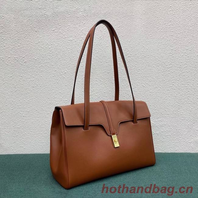 Celine LARGE SOFT 16 BAG IN SUPPLE GRAINED CALFSKIN 194043 Brown