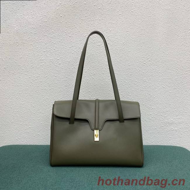 Celine LARGE SOFT 16 BAG IN SUPPLE GRAINED CALFSKIN 194043 green