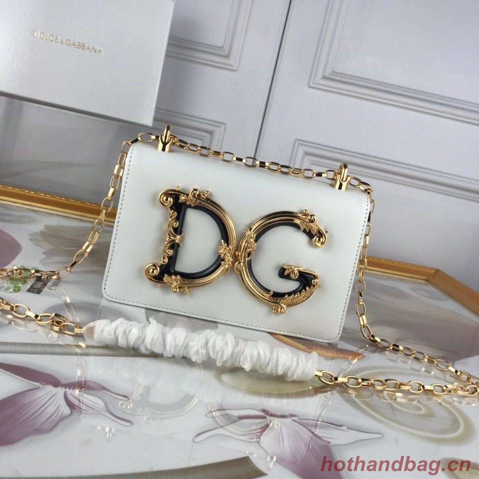 Dolce & Gabbana Original Leather Shoulder Bag BB6315 White