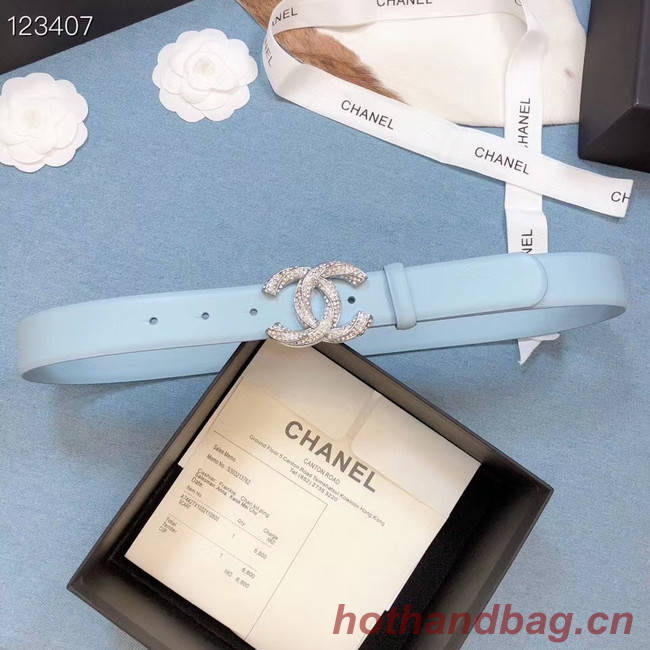 Chanel Original Calf Leather 3602 light blue&Silver