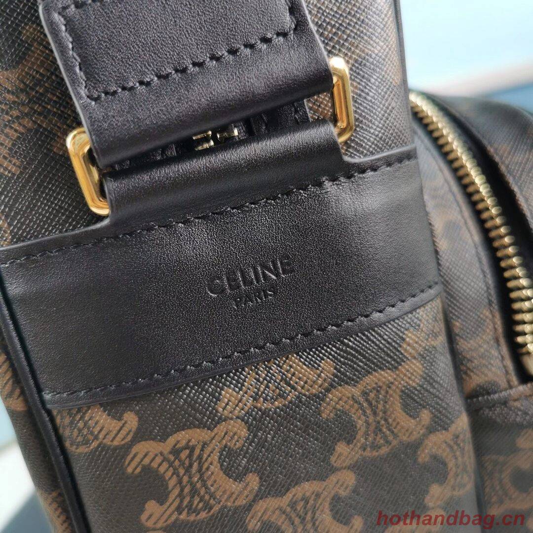 Celine SMALL CAMERA BAG IN TRIOMPHE CANVAS CL90822 black