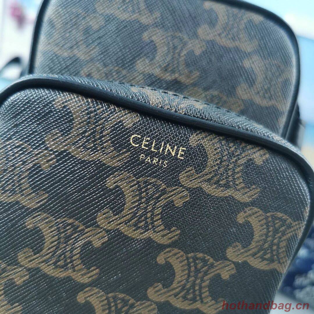 Celine SMALL CAMERA BAG IN TRIOMPHE CANVAS CL90832 black