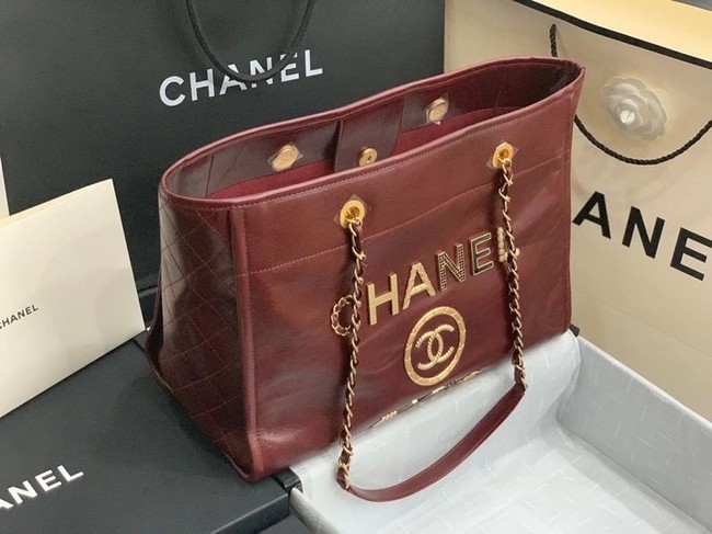 Chanel shopping bag A67001 Burgundy