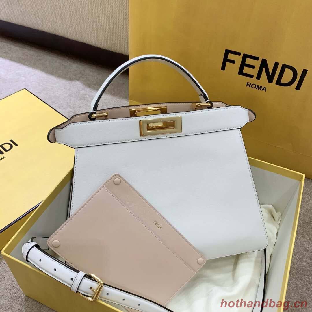 Fendi PEEKABOO ISEEU EAST-WEST WHITE leather bag 8BN323