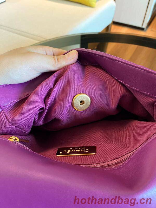 Chanel 19 flap bag AS1160 purple