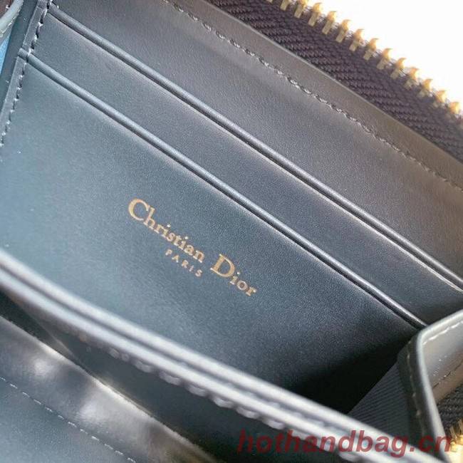 Dior 30 MONTAIGNE CARD HOLDER Blue Dior Oblique Jacquard S5538