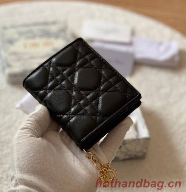 MINI LADY DIOR WALLET Cannage Lambskin S0178 black