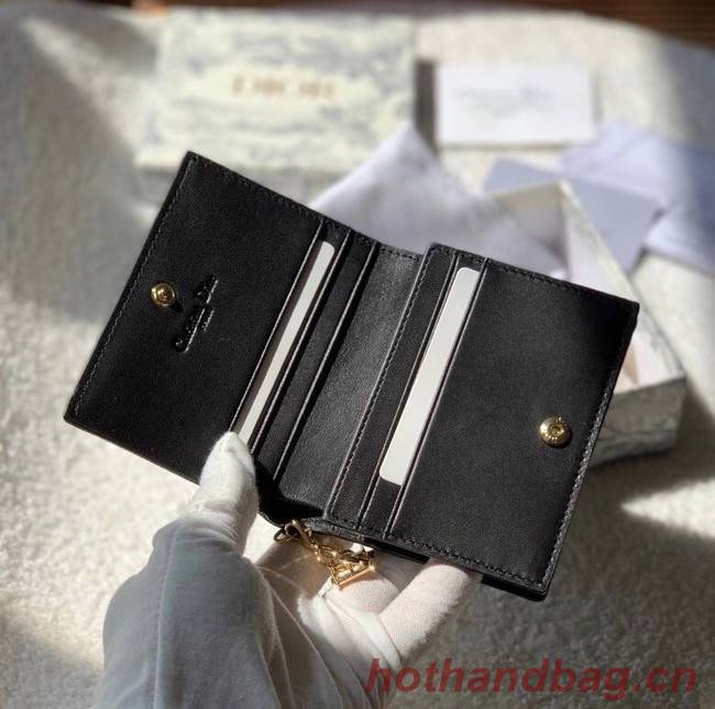 MINI LADY DIOR WALLET Cannage Lambskin S0178 black