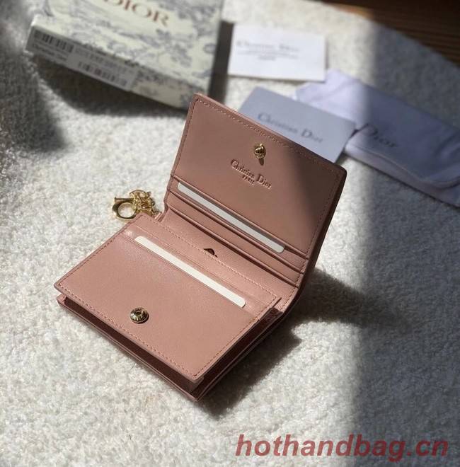 MINI LADY DIOR WALLET Cannage Lambskin S0178 pink