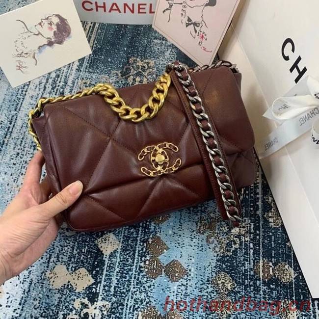 Chanel 19 flap bag AS1160 Burgundy