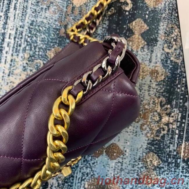 Chanel 19 flap bag AS1160 deep purple