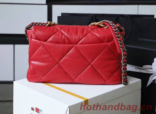 Chanel 19 flap bag AS1161 red