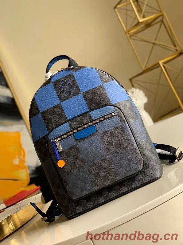 Louis Vuitton Damier Graphite Canvas Original Leather Backpack N40402 Blue