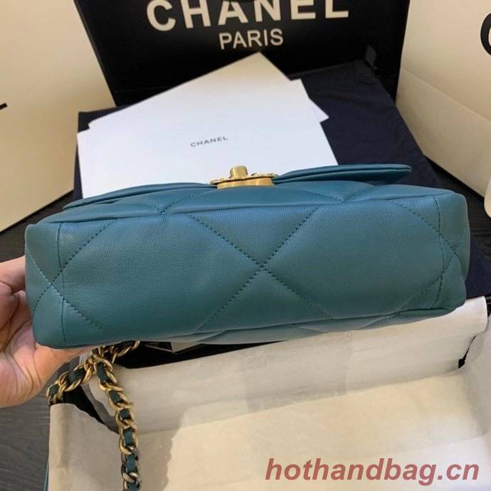 Chanel 19 flap bag AS1160 drak green