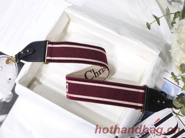 Dior Oblique Embroidered Velvet SHOULDER STRAP S8540CWVF-5 Burgundy