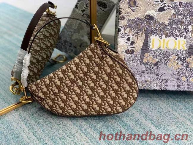 SADDLE BAG Dior Oblique Embroidered M1297ZW Brown