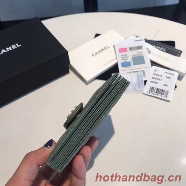 Chanel card holder AS0342 blackish green