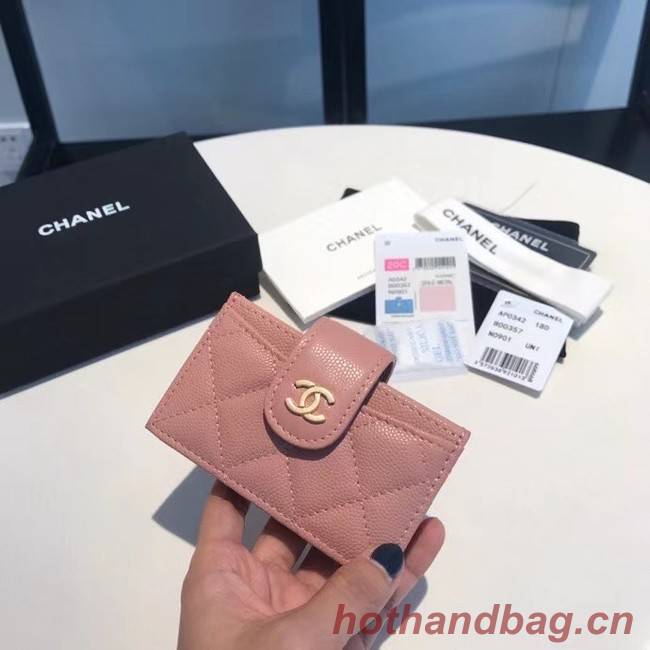 Chanel card holder AS0342 pink