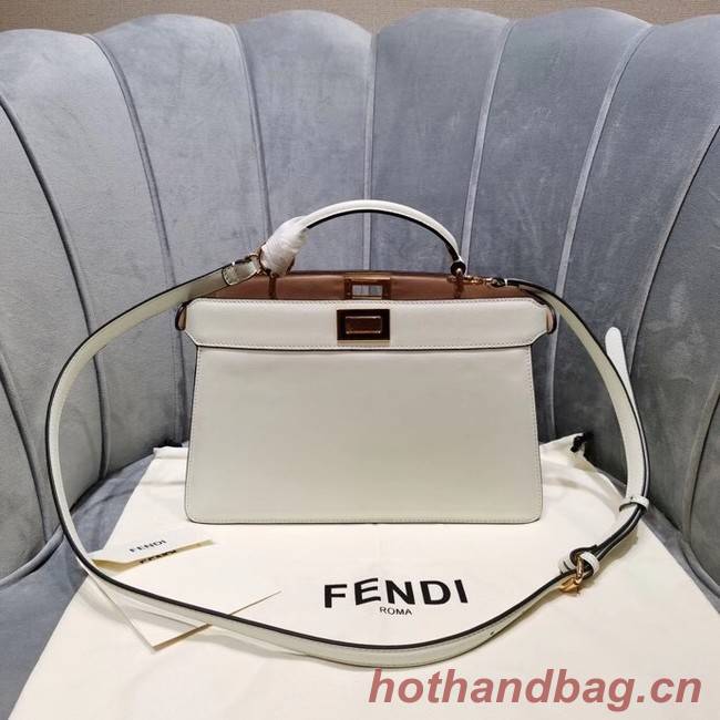 Fendi PEEKABOO ISEEU EAST-WEST leather bag 8BN323A white