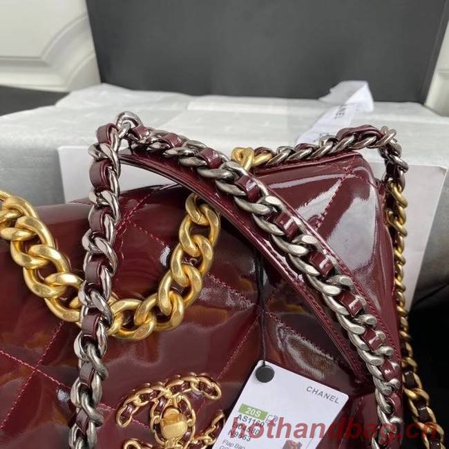 chanel 19 flap bag AS1160  Burgundy