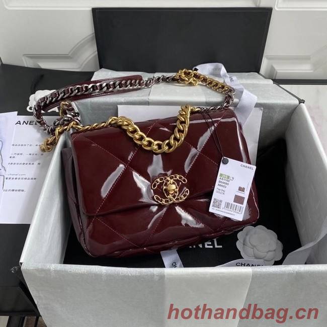 chanel 19 flap bag AS1160  Burgundy