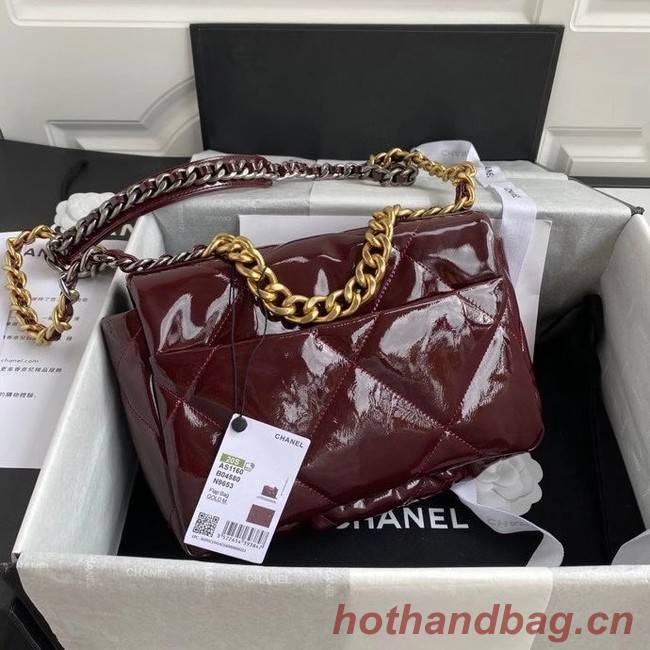 chanel 19 flap bag AS1160  Burgundy