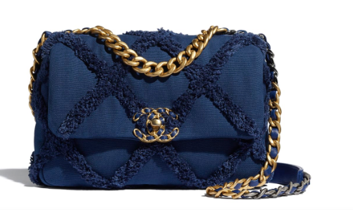 chanel 19 flap bag AS1160 Navy Blue