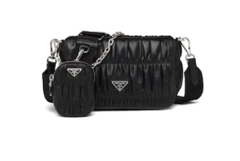 Prada Gaufre nappa leather shoulder bag 1BD289 black