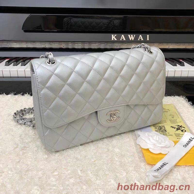 Chanel 2.55 Series Flap Bag Leather A1112CF silvery