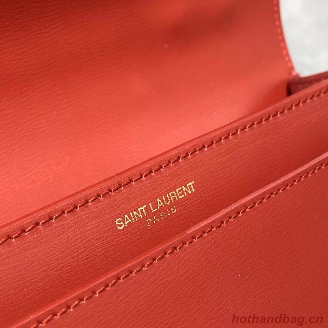 Yves Saint Laurent Calfskin Leather Tote Bag Y634723 Bright red