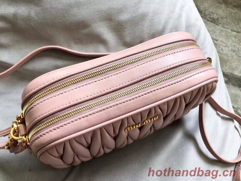 miu miu Matelasse Nappa Leather Shoulder Bag 5BH539A pink