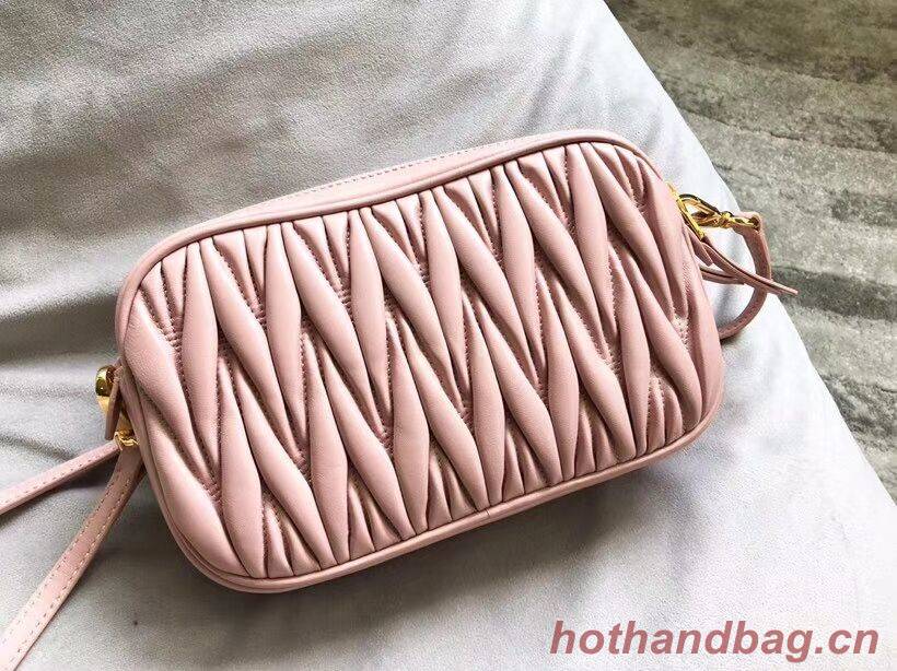 miu miu Matelasse Nappa Leather Shoulder Bag 5BH539A pink