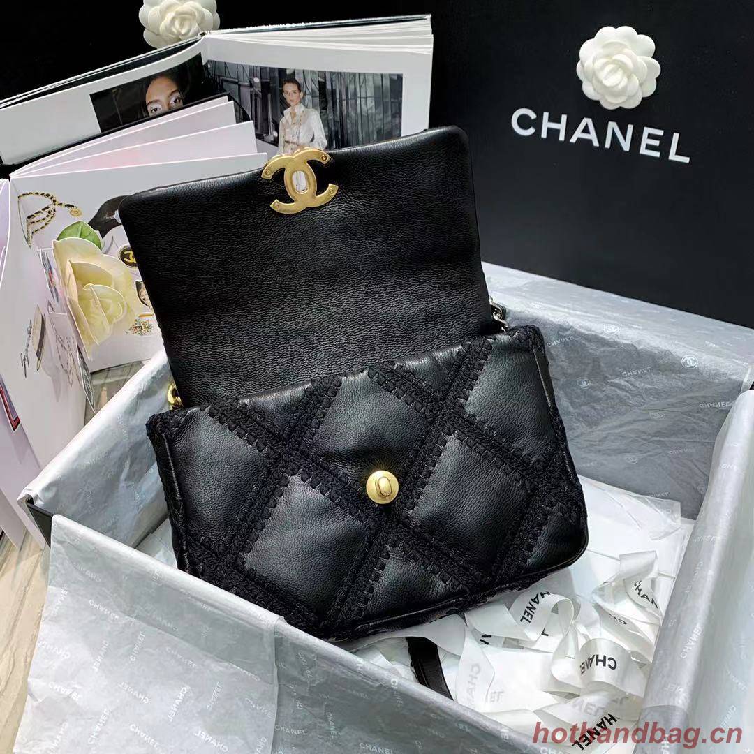 chanel 19 flap bag AS1160 black