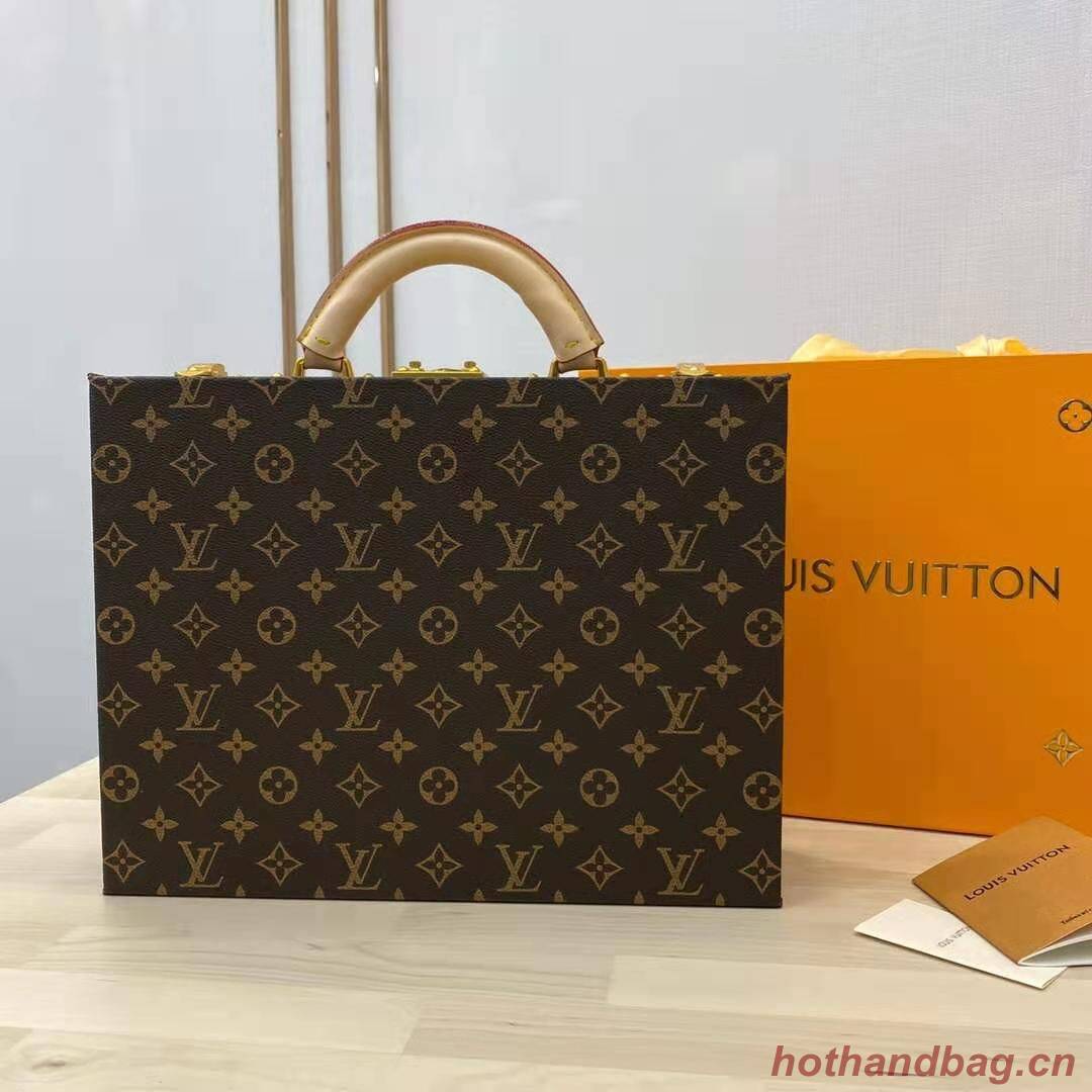 Louis Vuitton Monogram Canvas Treasure Box Original Leather 40688 Brown