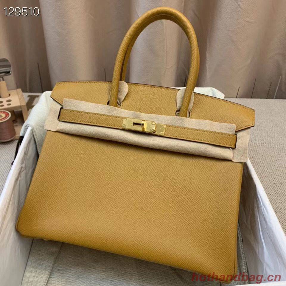 Hermes Birkin 25CM Tote Bag Original Leather H25T Yellow