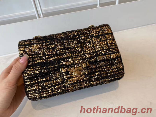 Chanel classic handbag Tweed & Gold-Tone Metal A01116-1