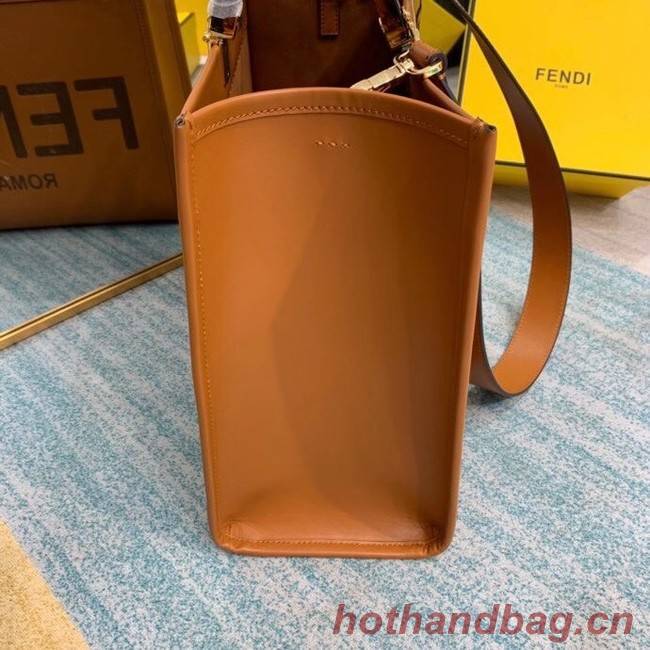 FENDI SUNSHINE MEDIUM brown leather shopper 8BH386A