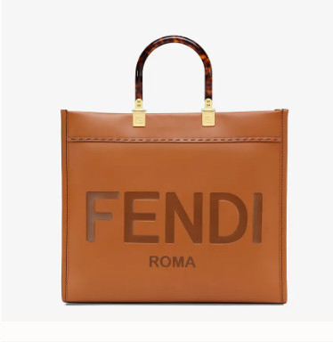 FENDI SUNSHINE MEDIUM brown leather shopper 8BH386A